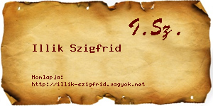 Illik Szigfrid névjegykártya